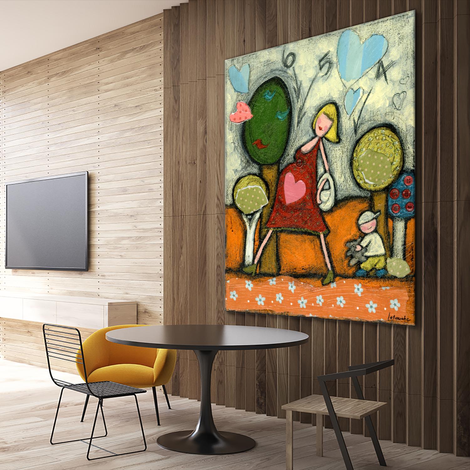 Maternité 4-5-6 by Marie-Josée Latouche on GIANT ART - green children