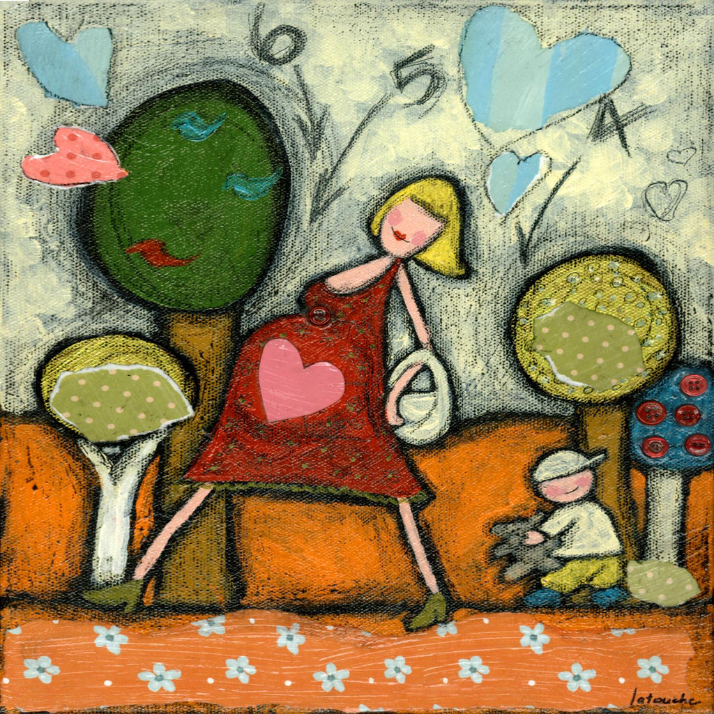 Maternité 4-5-6 de Marie-Josée Latouche sur GIANT ART - enfants verts