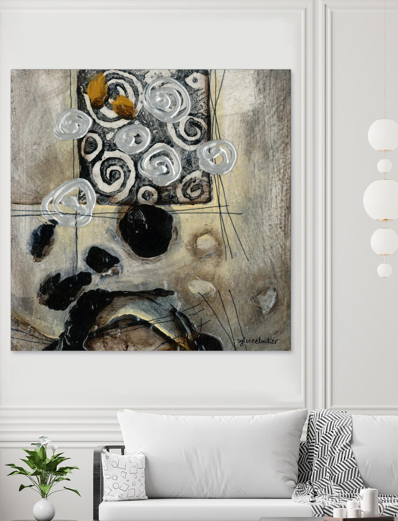 Signe de terre 3 (Détail 2) by Sylvie Cloutier on GIANT ART - grey abstract