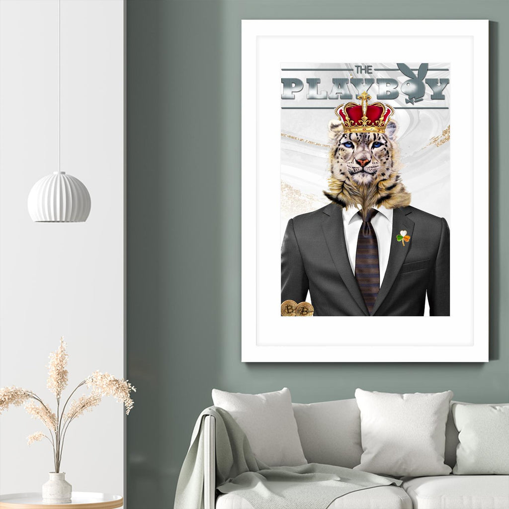 The King by Carole St-Germain on GIANT ART - red pop tiger