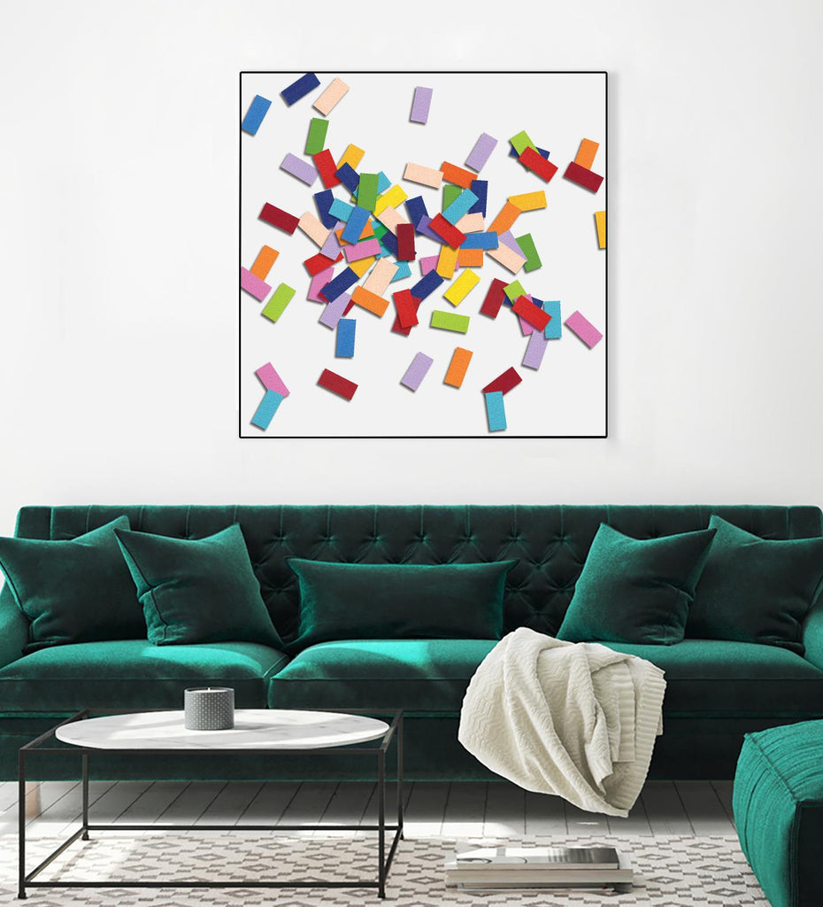 CONFETTI B -blanc by Celine Cimon on GIANT ART - white abstract canadian artist