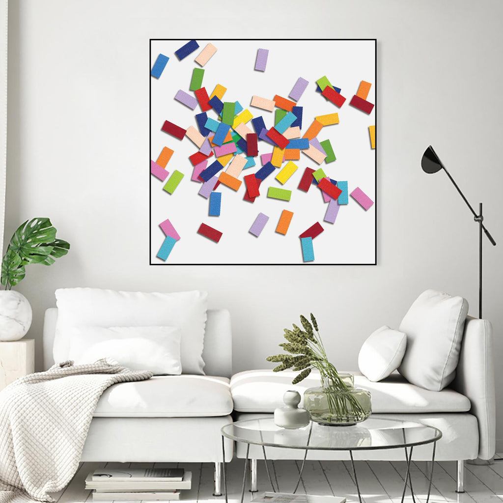 CONFETTI B -blanc by Celine Cimon on GIANT ART - white abstract canadian artist