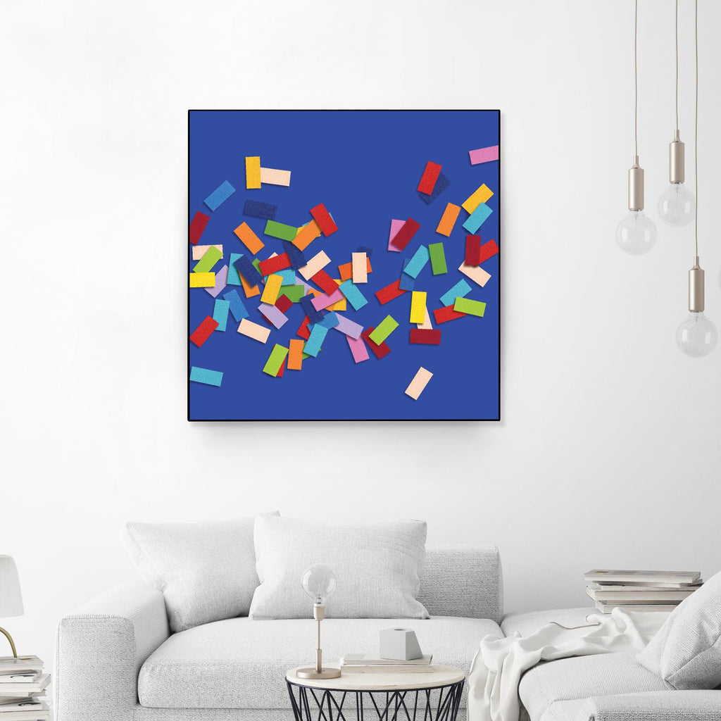 CONFETTI C -bleu by Celine Cimon on GIANT ART - blue abstract canadian