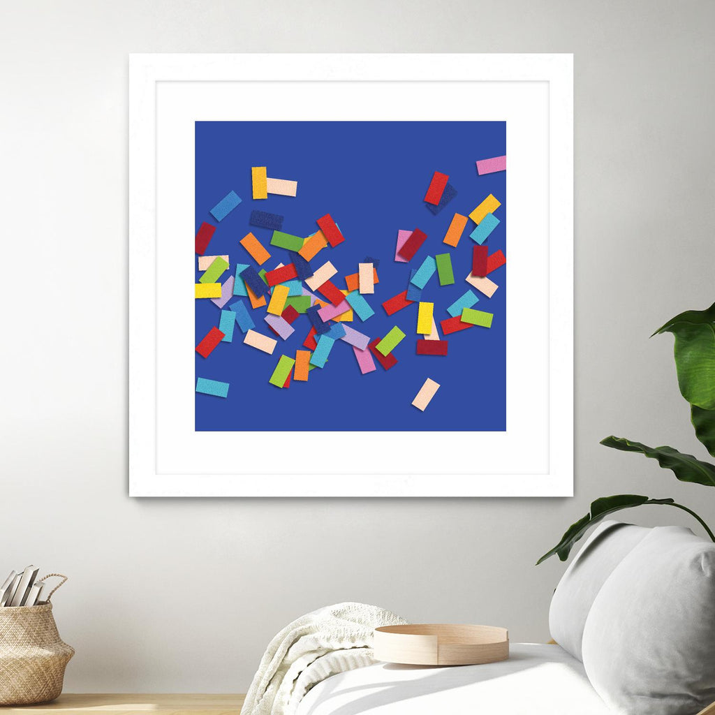 CONFETTI C -bleu by Celine Cimon on GIANT ART - blue abstract canadian