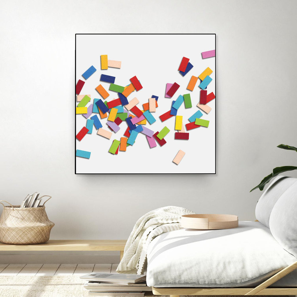 CONFETTI C -blanc by Celine Cimon on GIANT ART - white abstract canadian artist