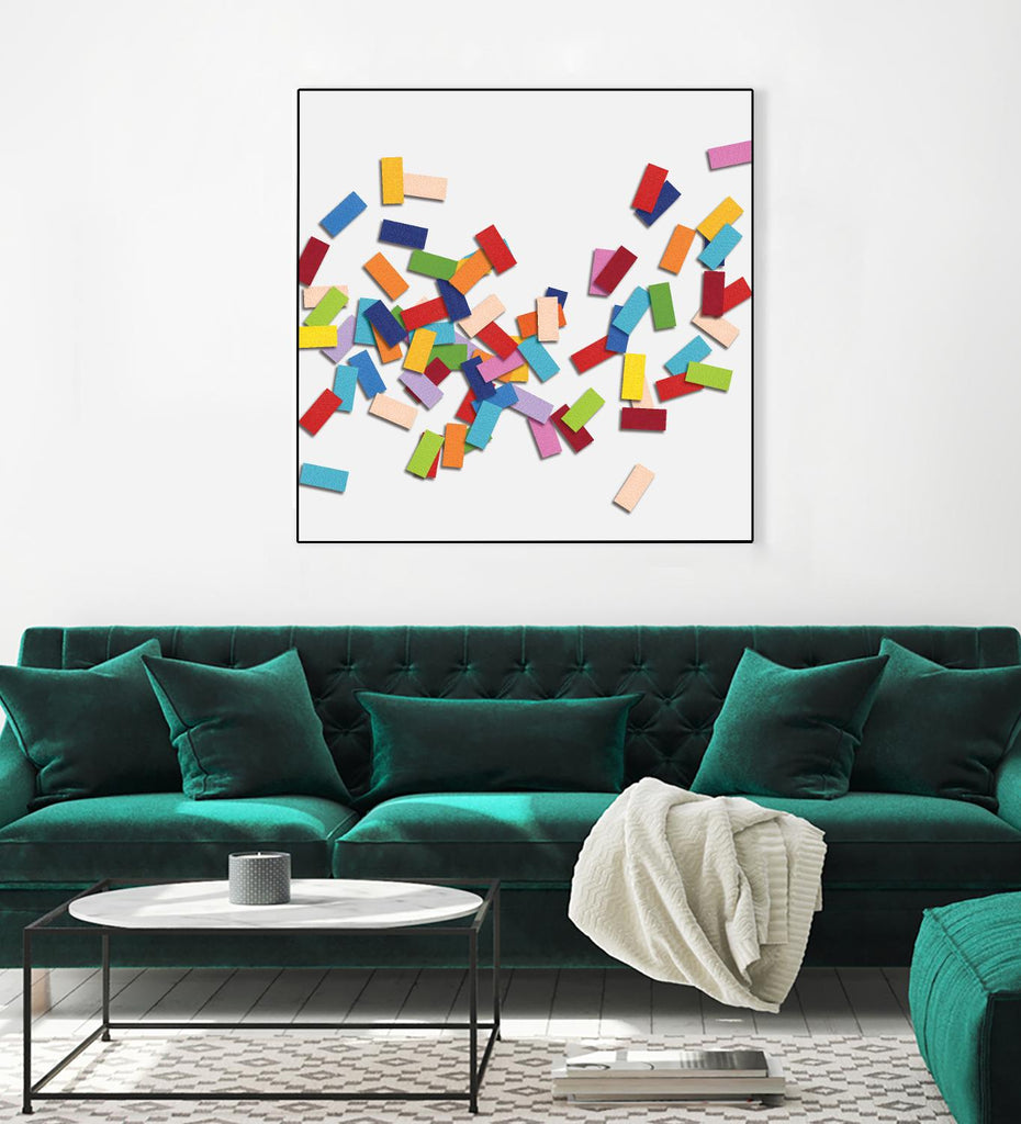 CONFETTI C -blanc by Celine Cimon on GIANT ART - white abstract canadian artist