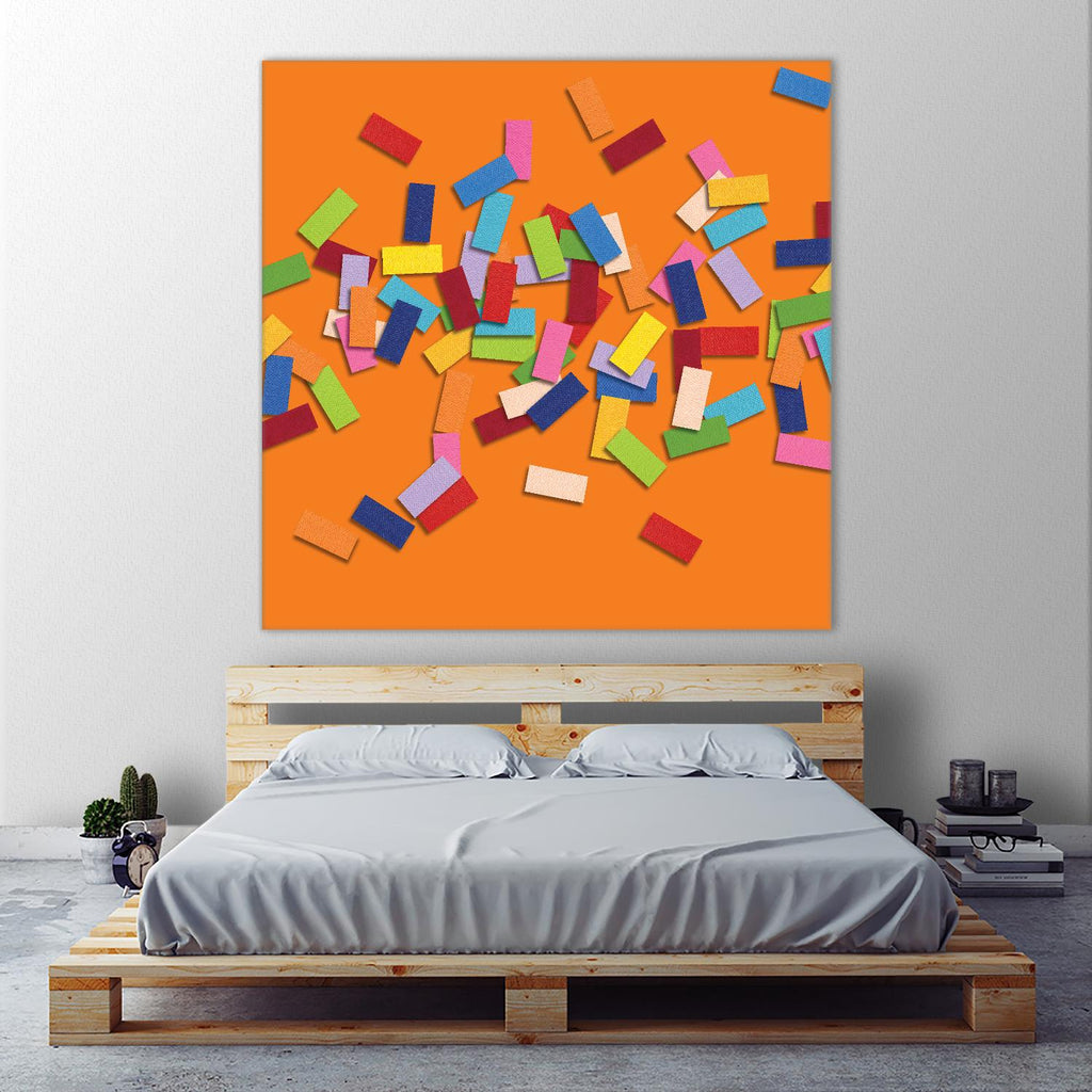 CONFETTI D -orange par Céline Cimon sur GIANT ART - orange abstrait canadien