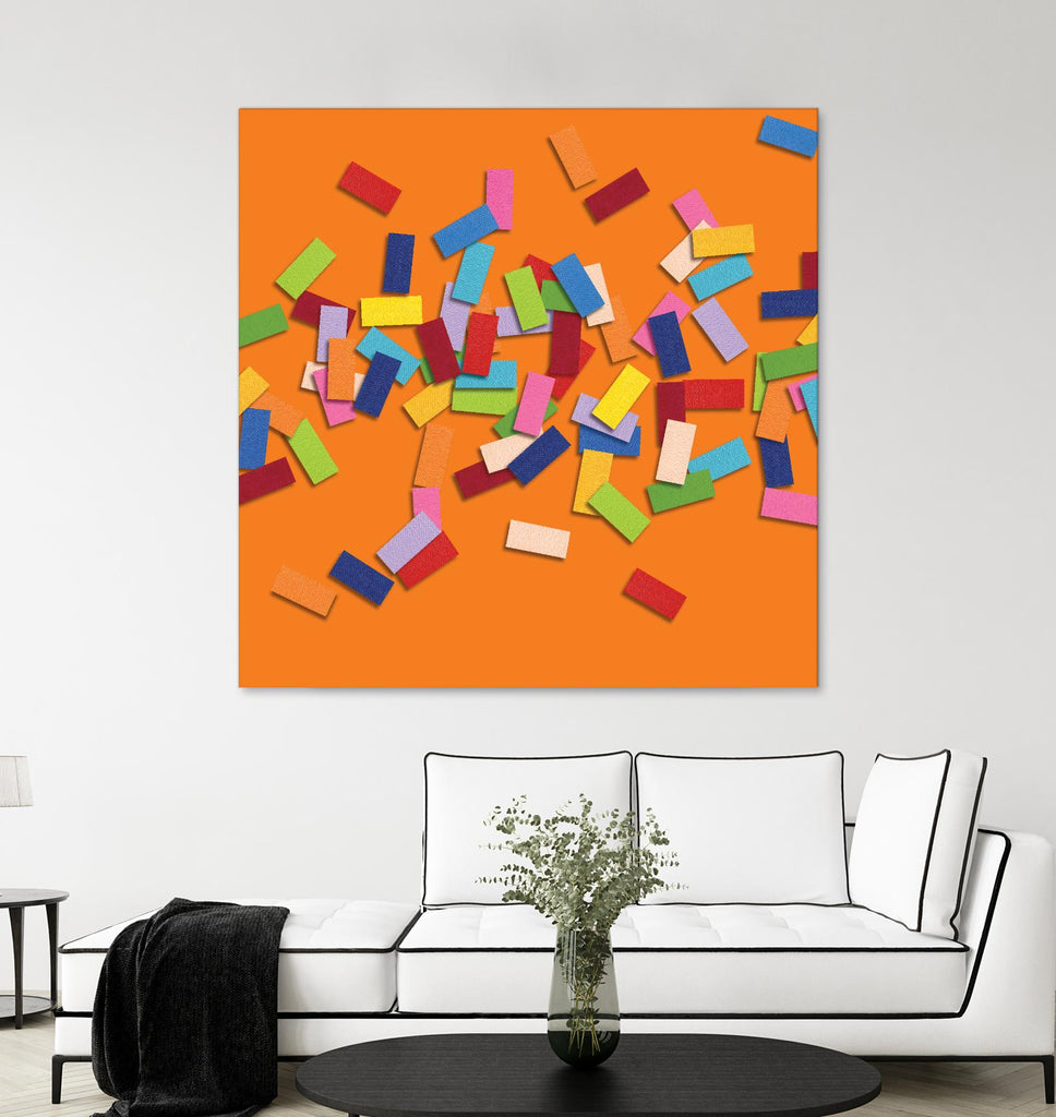 CONFETTI D -orange par Céline Cimon sur GIANT ART - orange abstrait canadien