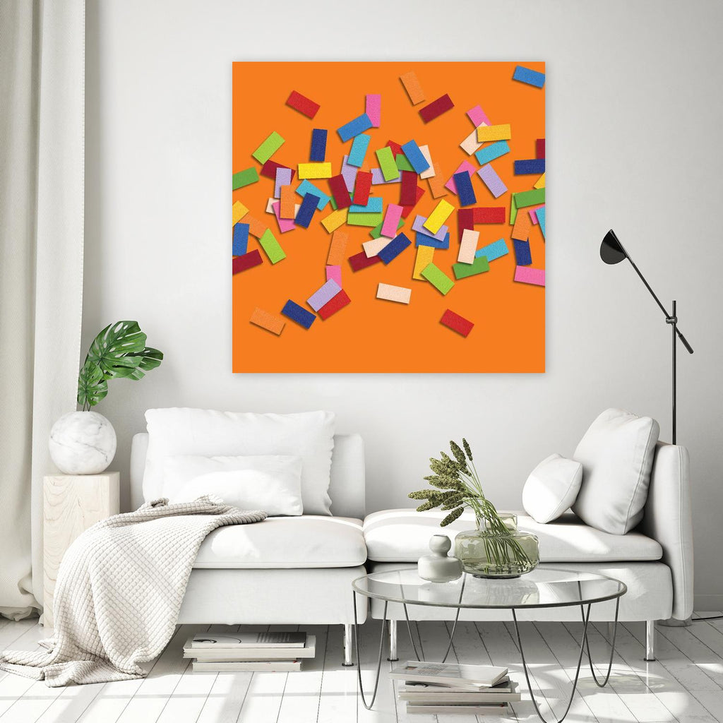 CONFETTI D -orange by Celine Cimon on GIANT ART - orange abstract canadian