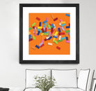 CONFETTI D -orange by Celine Cimon on GIANT ART - orange abstract canadian