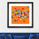 CONFETTI D -orange by Celine Cimon on GIANT ART - orange abstract canadian