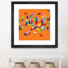 CONFETTI D -orange by Celine Cimon on GIANT ART - orange abstract canadian
