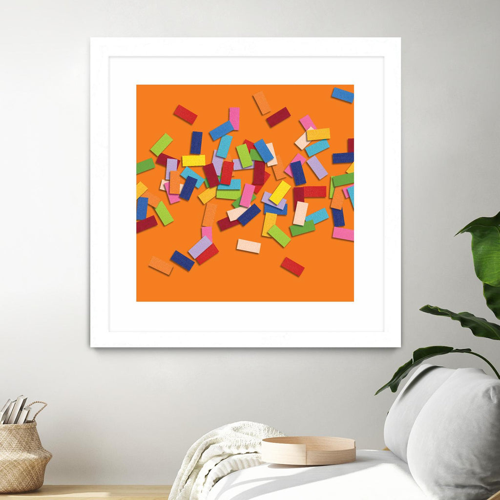 CONFETTI D -orange by Celine Cimon on GIANT ART - orange abstract canadian