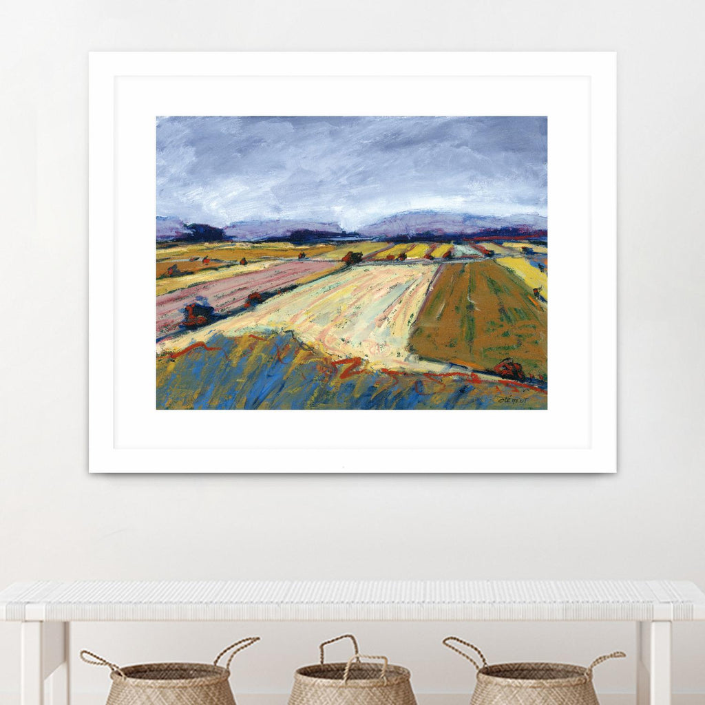 Pastel Field II by Jacques Clement on GIANT ART - blue landscape
