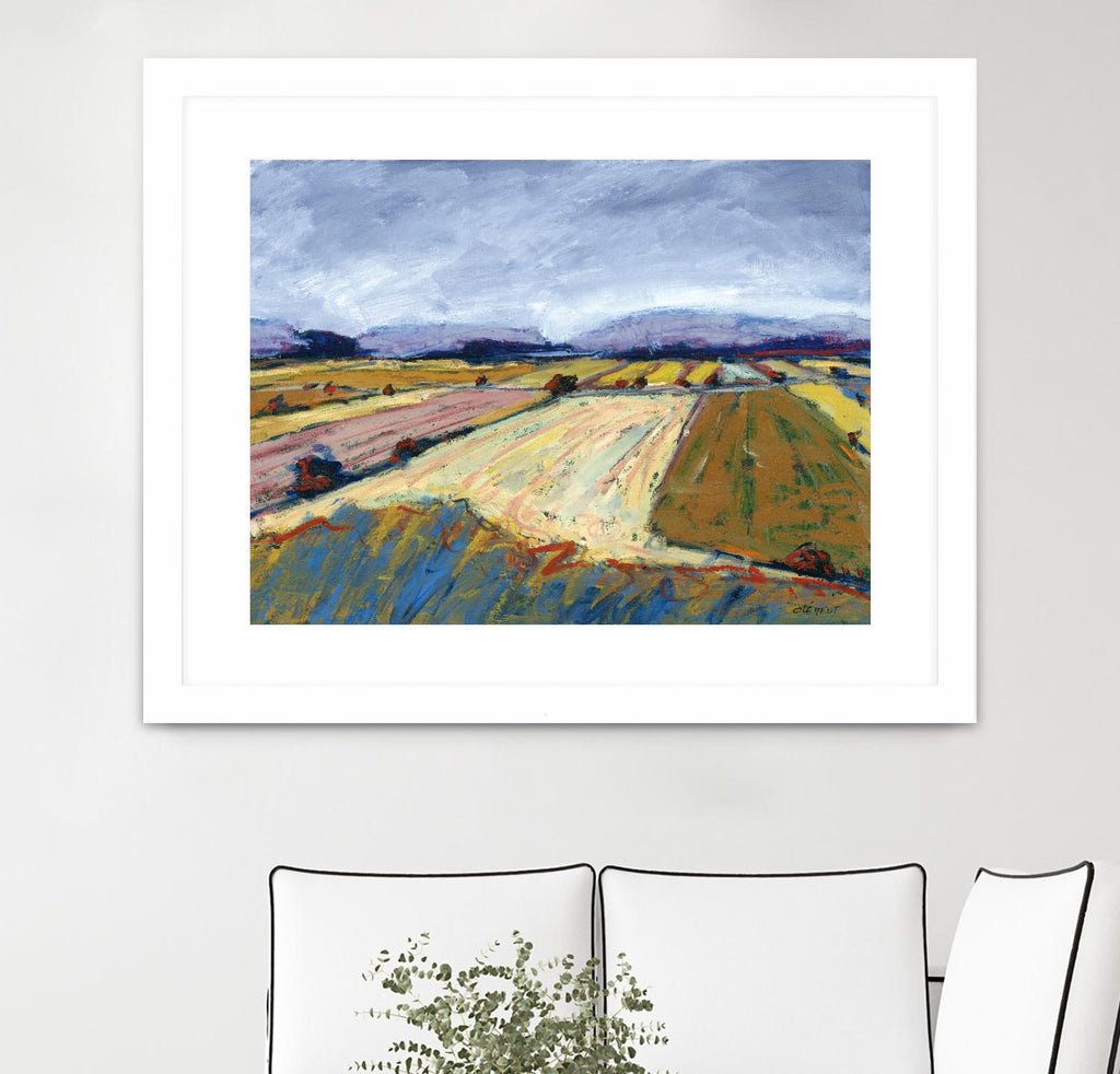 Pastel Field II by Jacques Clement on GIANT ART - blue landscape
