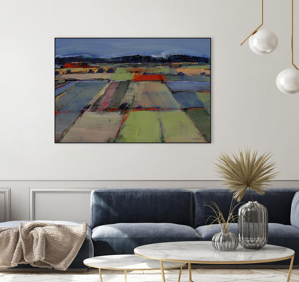 Pastel Field IV by Jacques Clement on GIANT ART - blue landscape