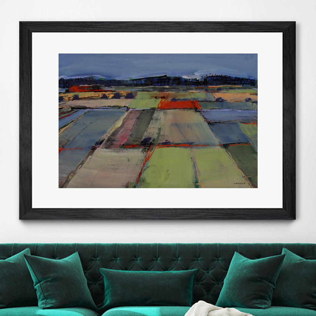 Pastel Field IV by Jacques Clement on GIANT ART - blue landscape