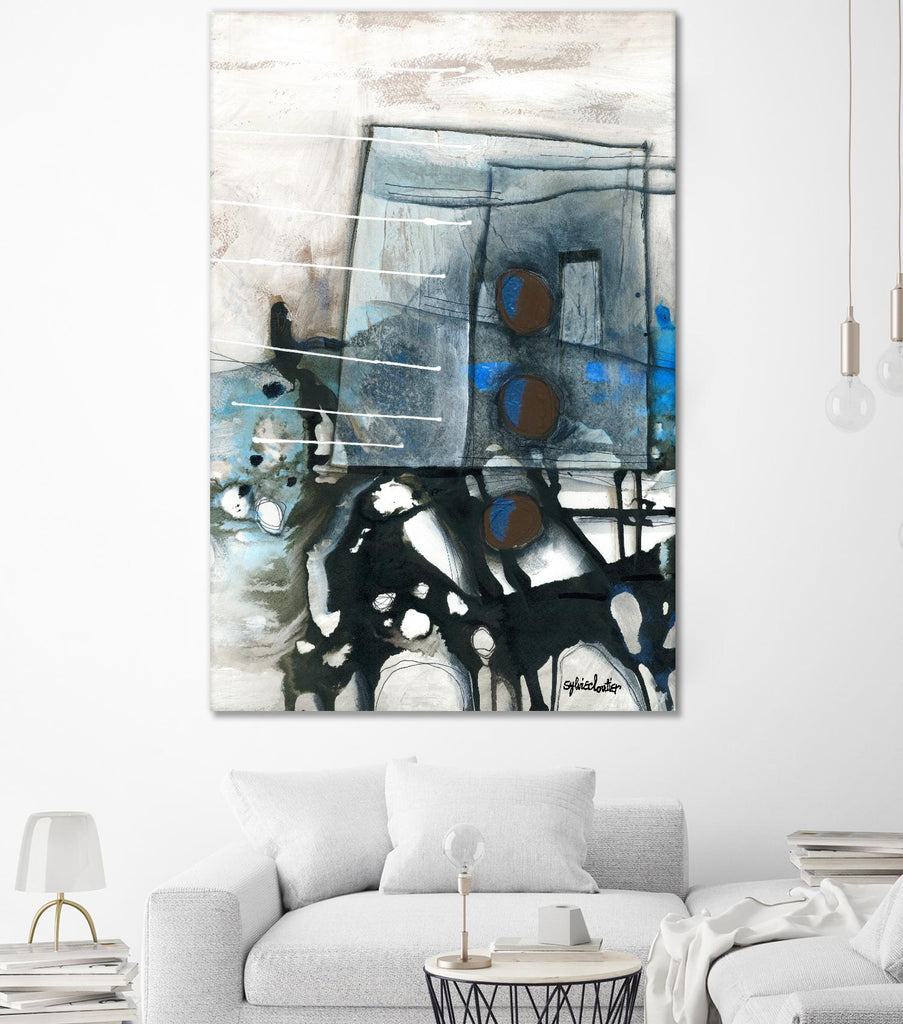 Chutes - T1 by Sylvie Cloutier on GIANT ART - grey abstract