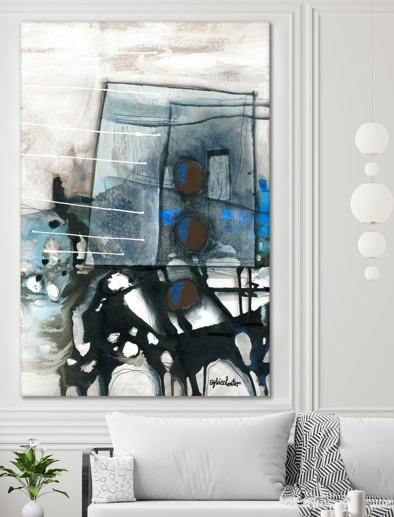 Chutes - T1 de Sylvie Cloutier sur GIANT ART - abstrait gris