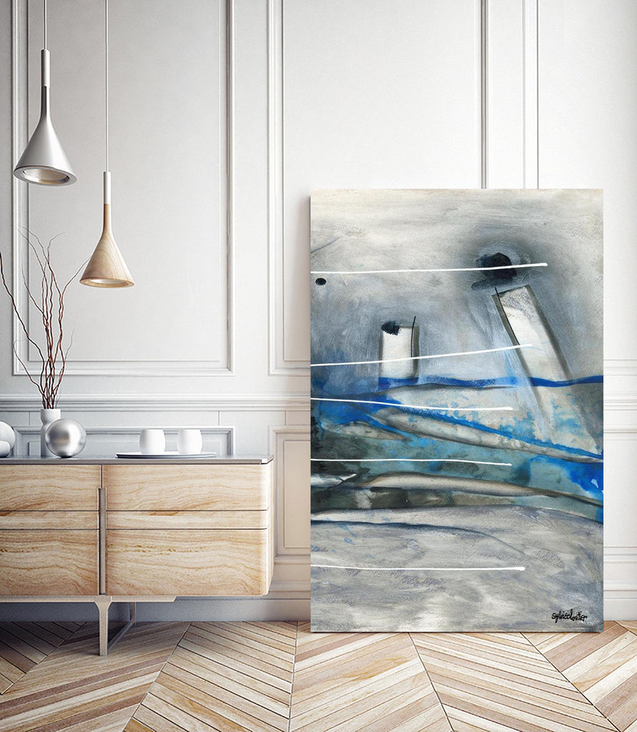 Chutes - T3 by Sylvie Cloutier on GIANT ART - grey abstract