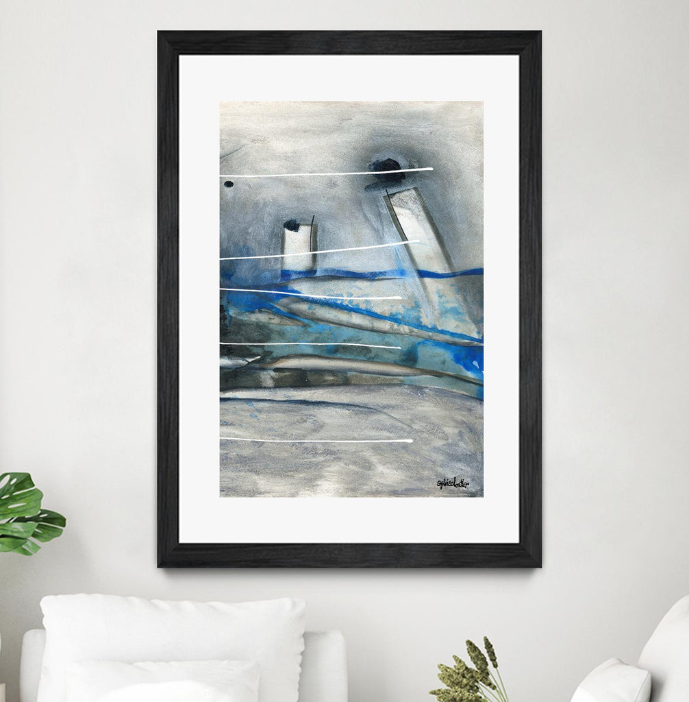 Chutes - T3 by Sylvie Cloutier on GIANT ART - grey abstract