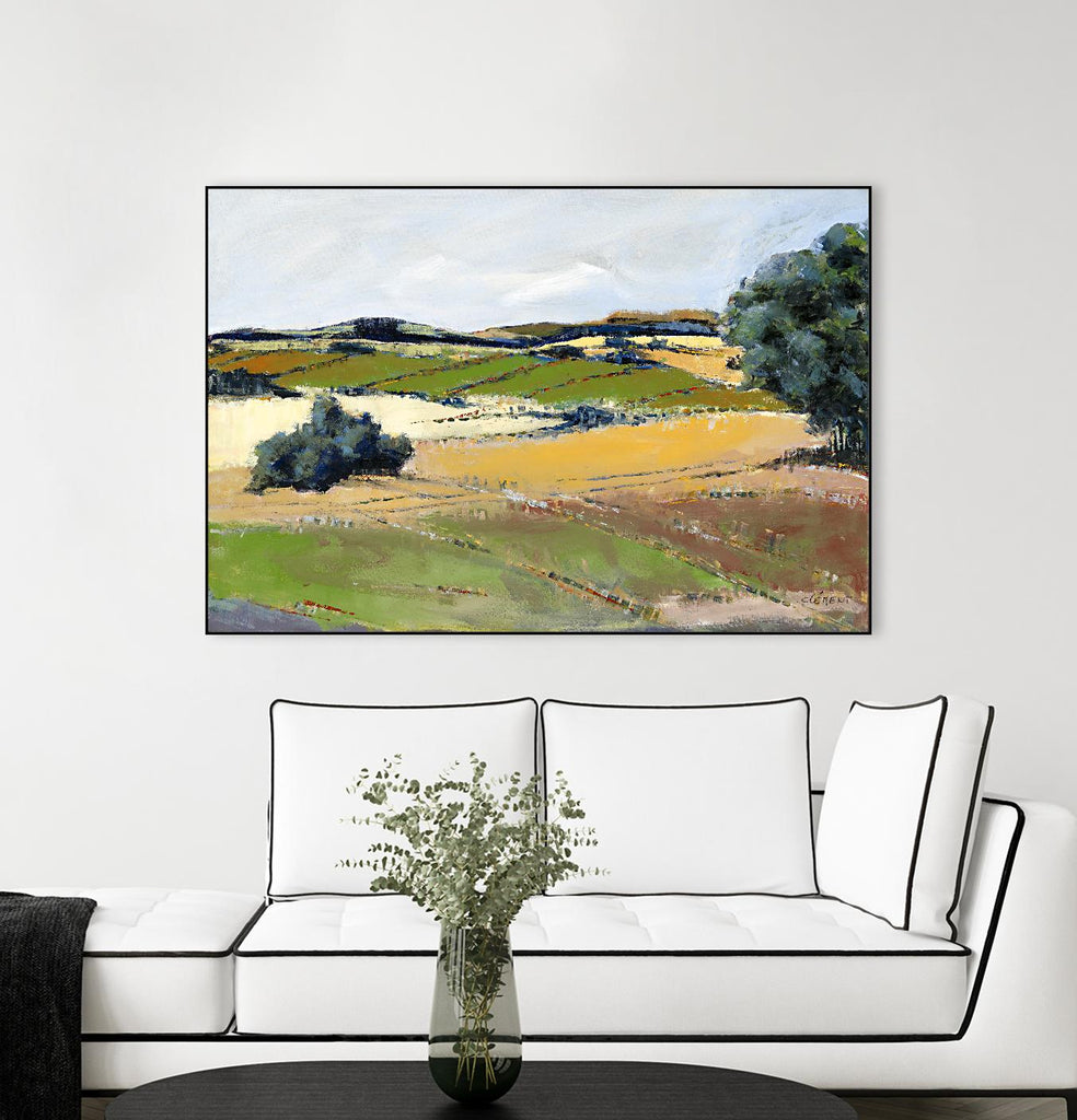 Colorful Landscape IV by Jacques Clement on GIANT ART - yellow landscape