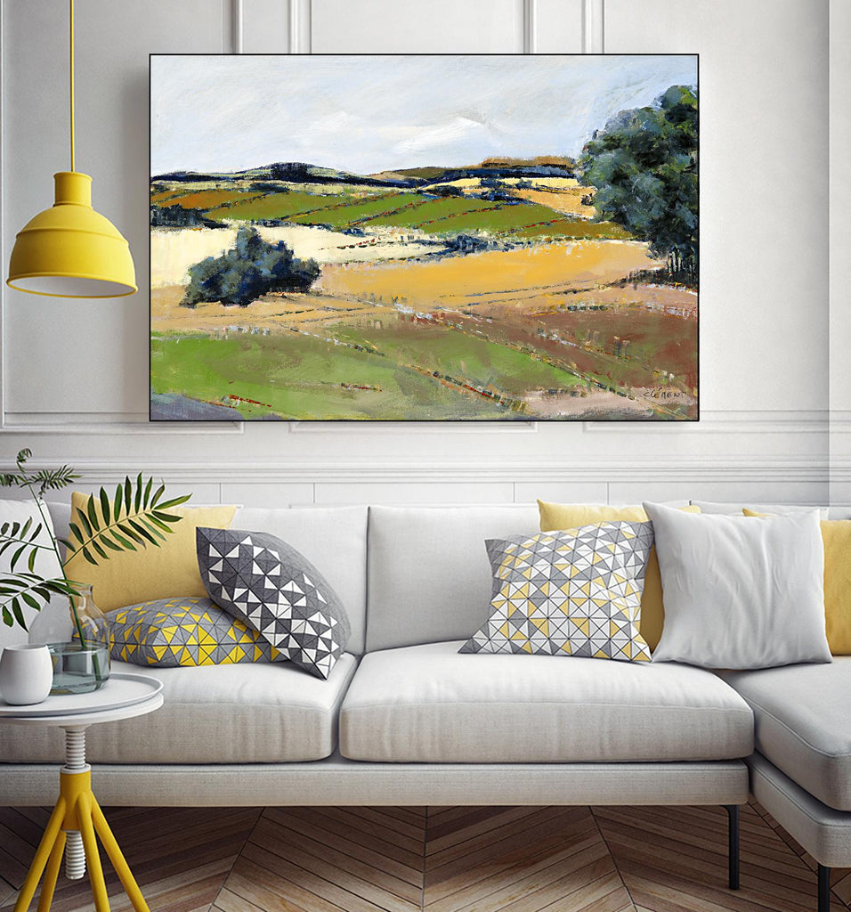 Colorful Landscape IV by Jacques Clement on GIANT ART - yellow landscape