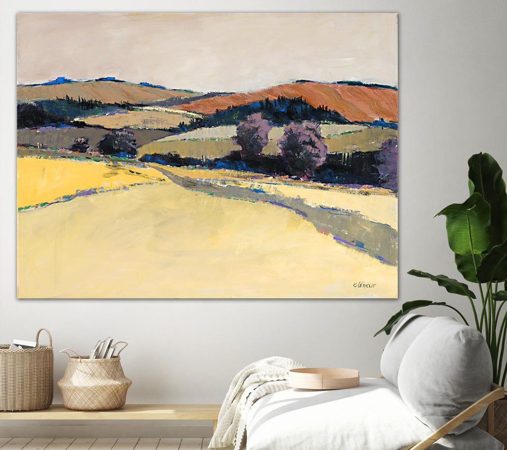 Paysage coloré VI par Jacques Clement sur GIANT ART - paysage beige