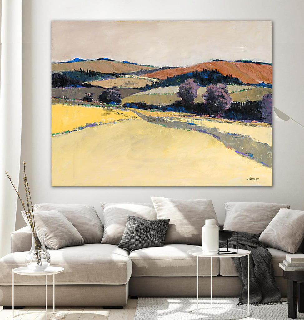 Paysage coloré VI par Jacques Clement sur GIANT ART - paysage beige