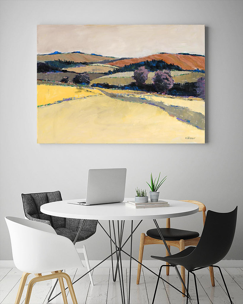 Colorful Landscape VI by Jacques Clement on GIANT ART - beige landscape pastel
