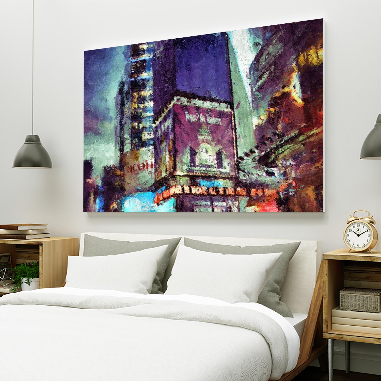 Painted City V by Jean-François Dupuis on GIANT ART - pink architecture new-york