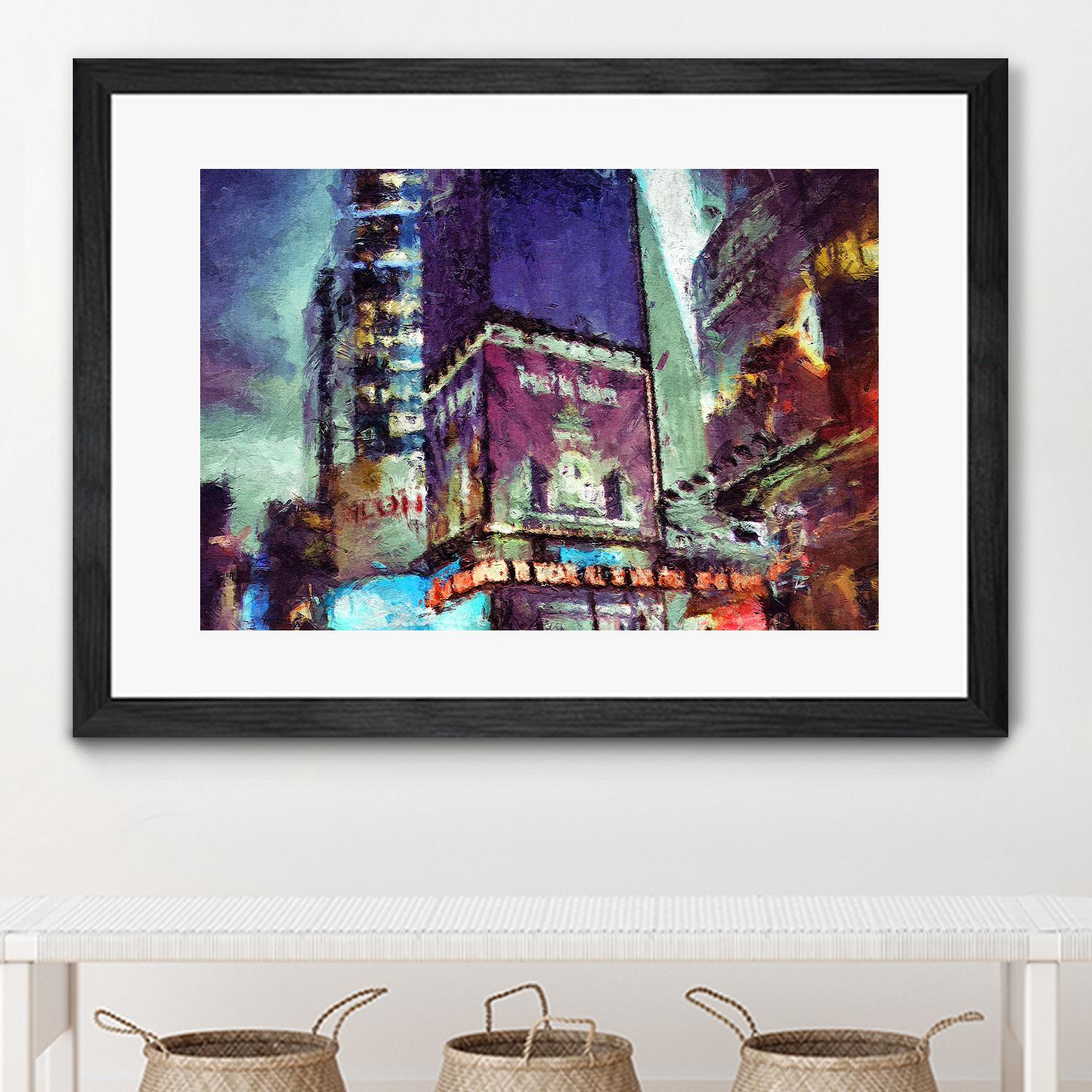 Painted City V by Jean-François Dupuis on GIANT ART - pink architecture new-york