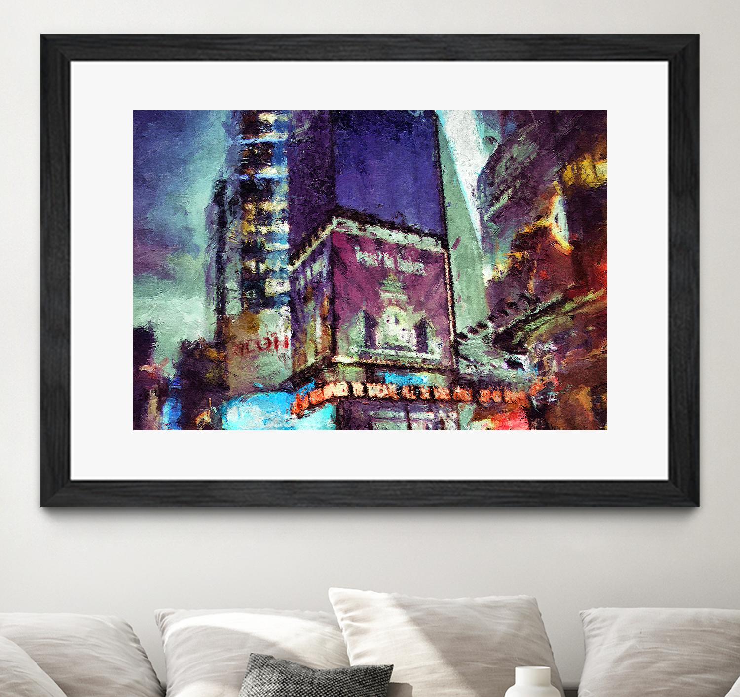 Painted City V by Jean-François Dupuis on GIANT ART - pink architecture new-york