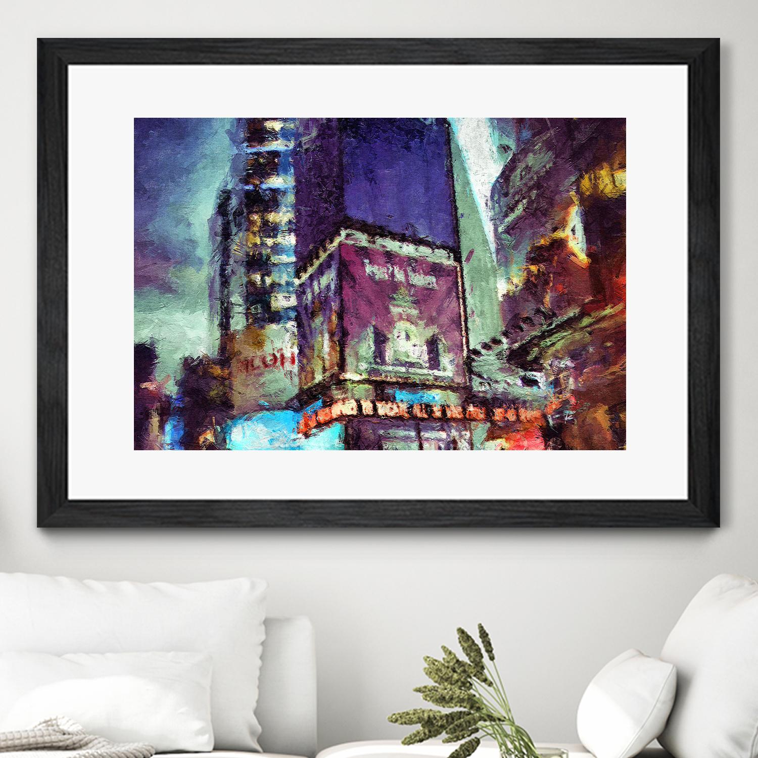 Painted City V by Jean-François Dupuis on GIANT ART - pink architecture new-york