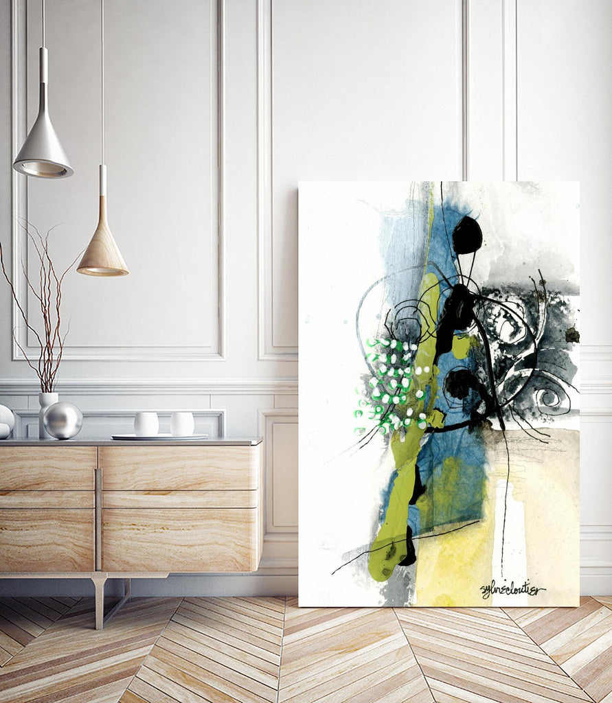 Zone Bleue by Sylvie Cloutier on GIANT ART - green abstract