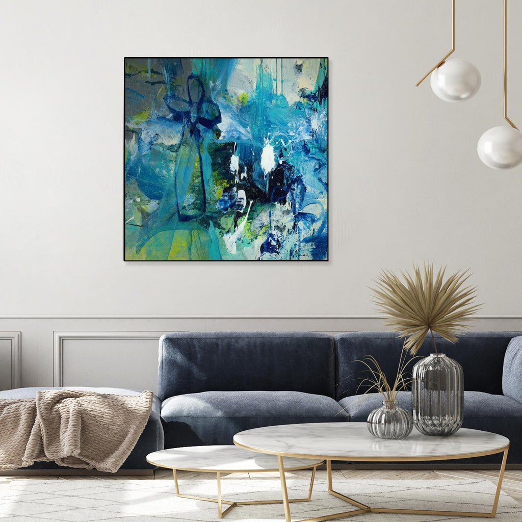 Abstract Flower by Doris Savard on GIANT ART - blue abstract