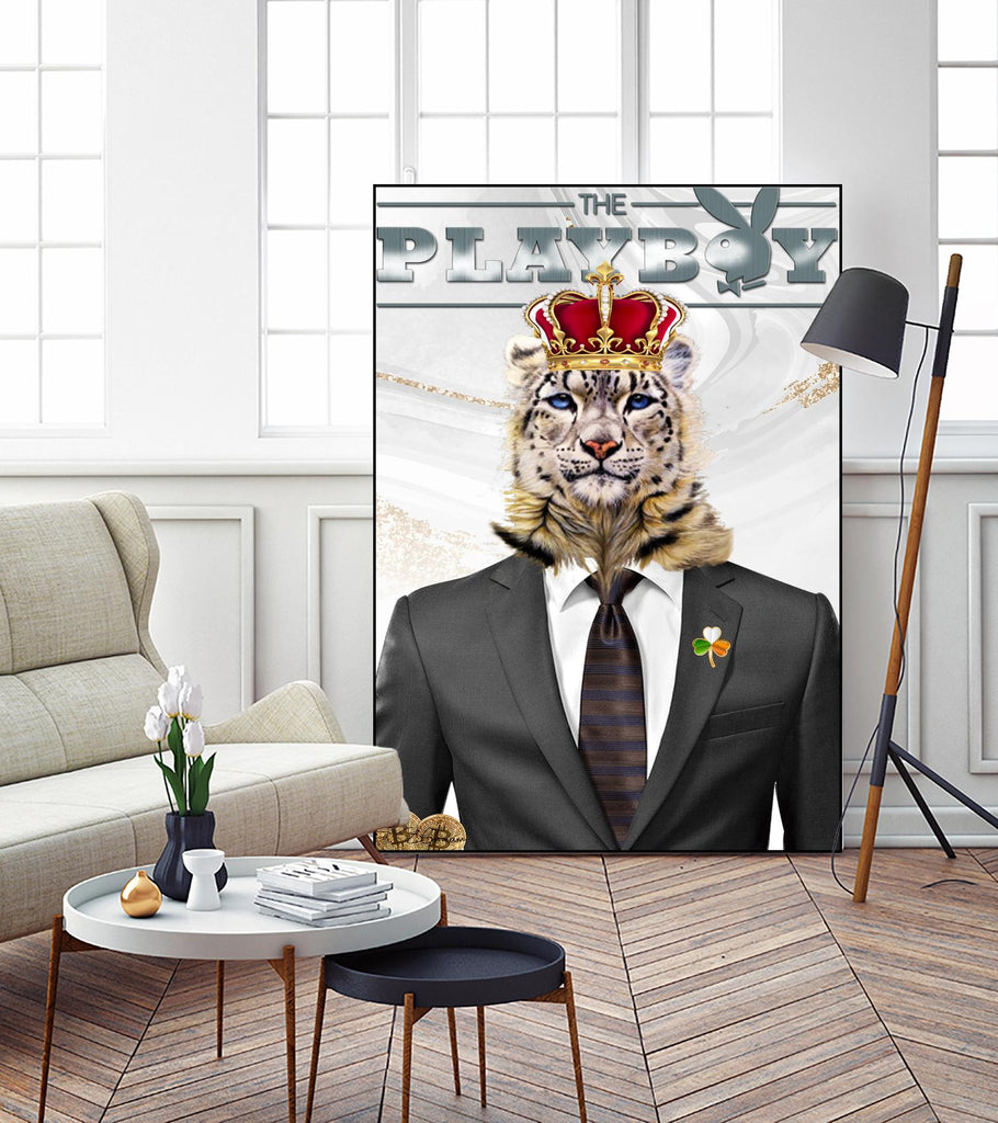 The King by Carole St-Germain on GIANT ART - red pop tiger
