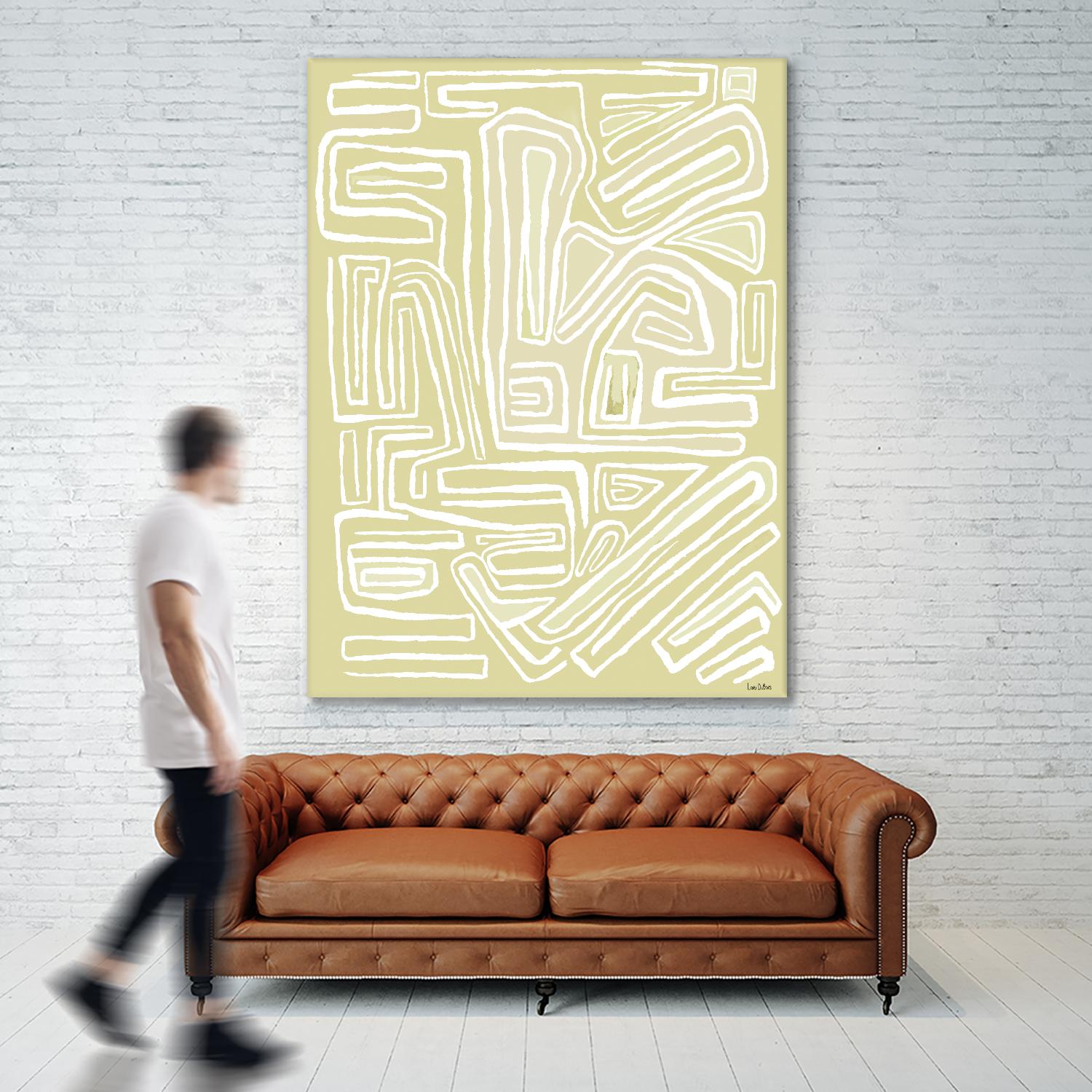 Centric - Beach - 19 by Lori Dubois on GIANT ART - beige linear pastel