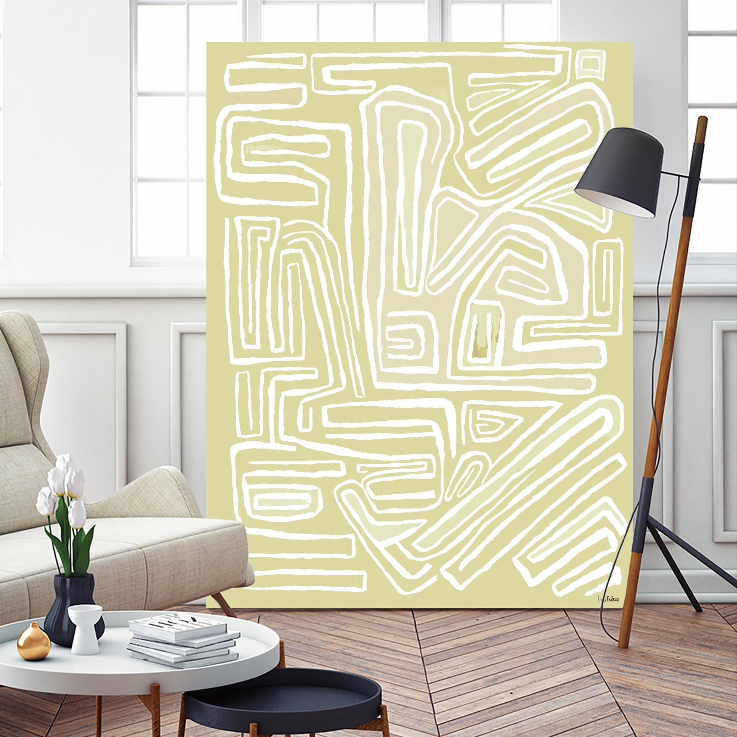 Centric - Beach - 19 by Lori Dubois on GIANT ART - beige linear pastel