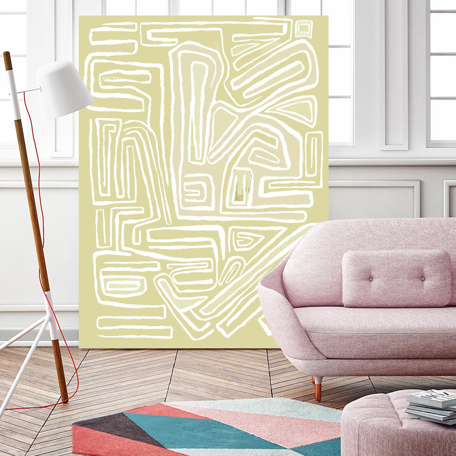 Centric - Beach - 19 by Lori Dubois on GIANT ART - beige linear pastel