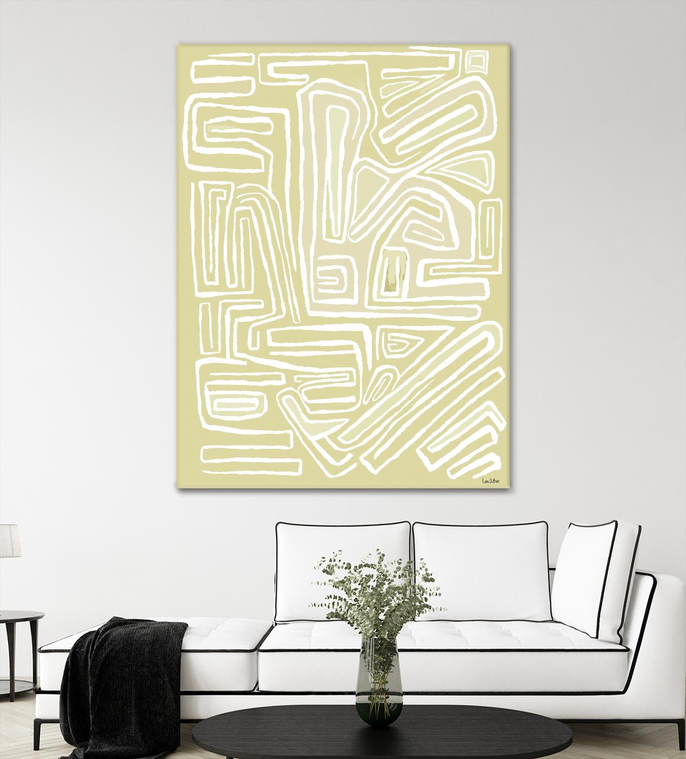 Centric - Beach - 19 by Lori Dubois on GIANT ART - beige linear pastel