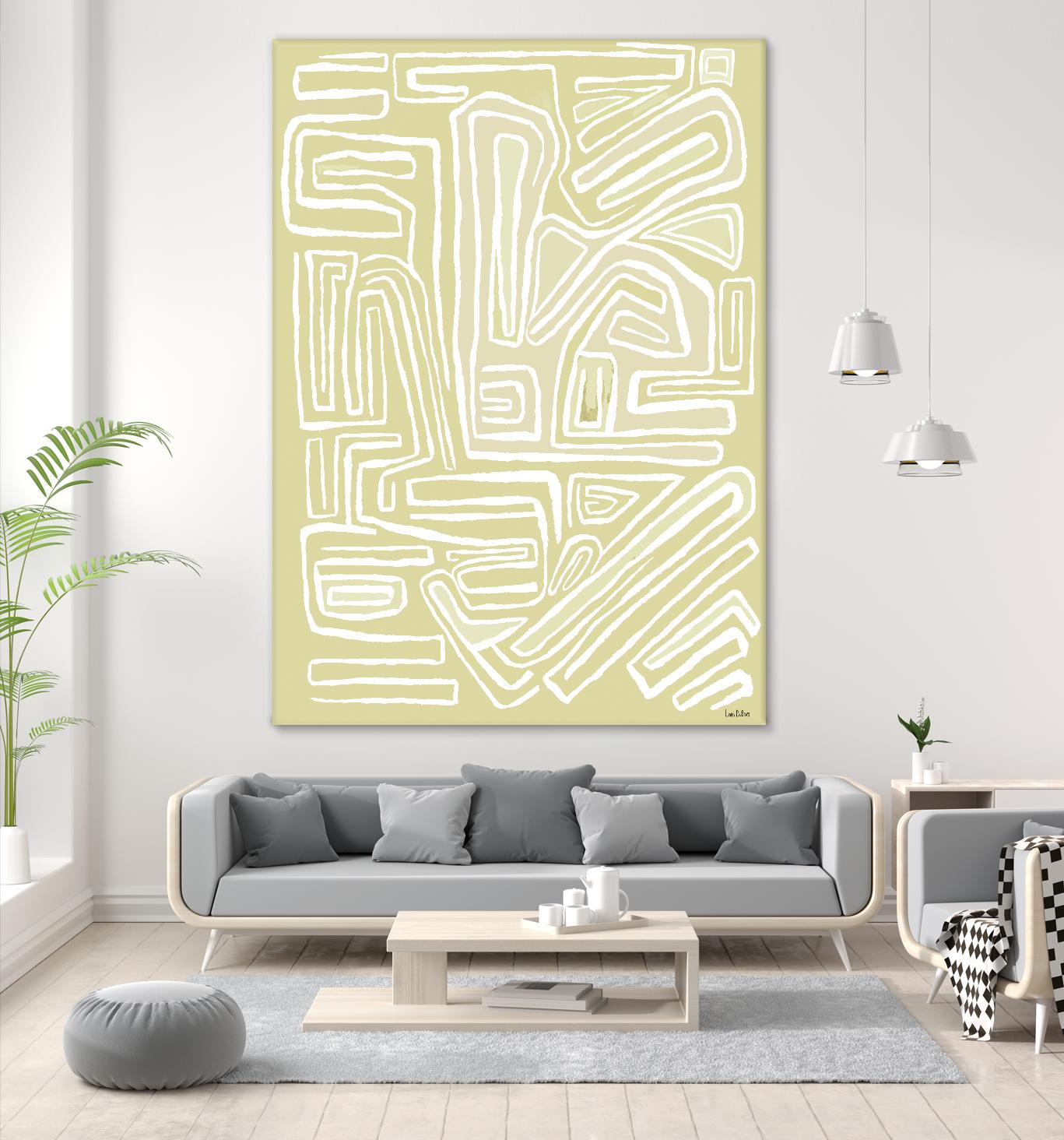 Centric - Beach - 19 by Lori Dubois on GIANT ART - beige linear pastel