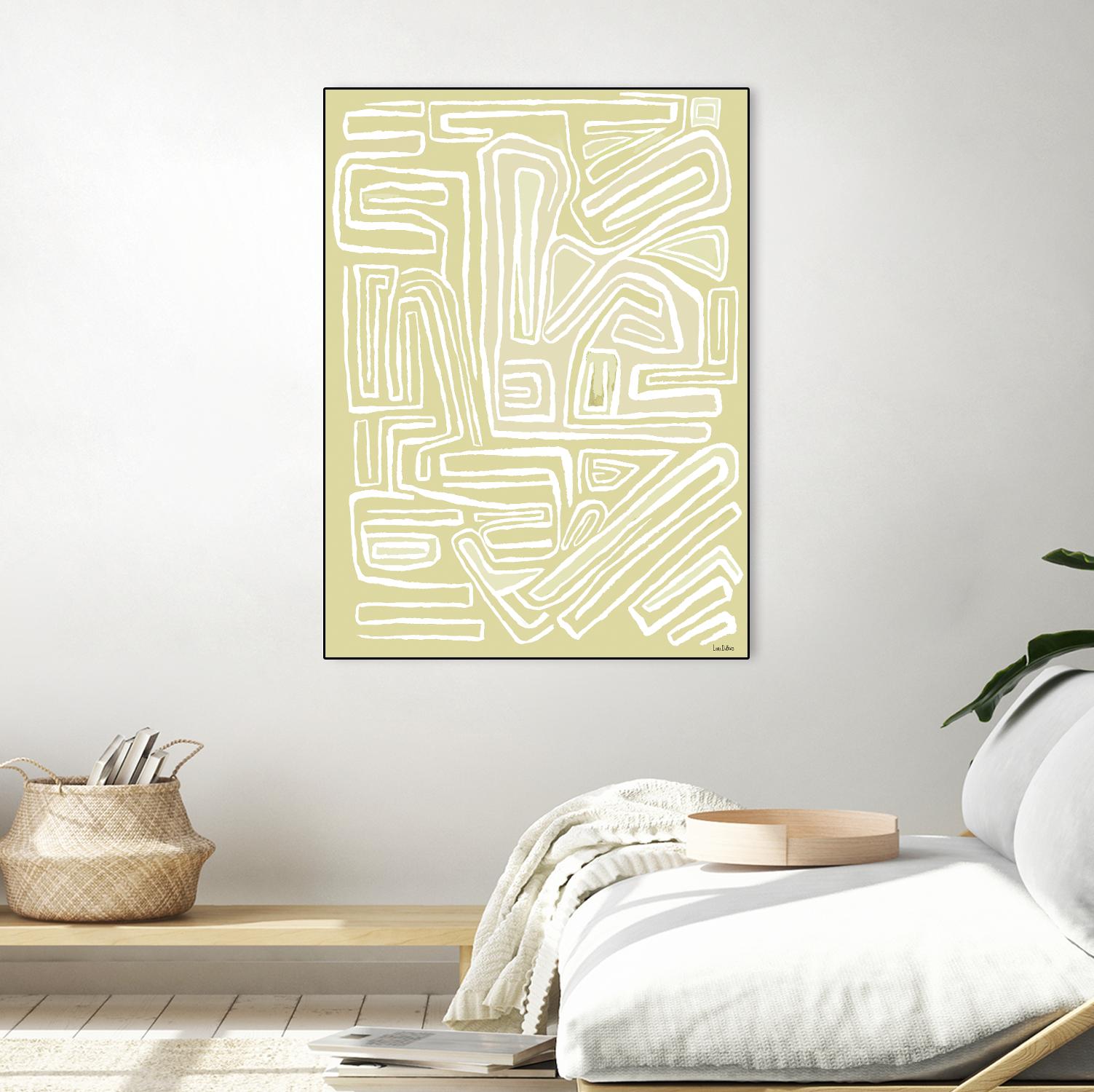 Centric - Beach - 19 by Lori Dubois on GIANT ART - beige linear pastel