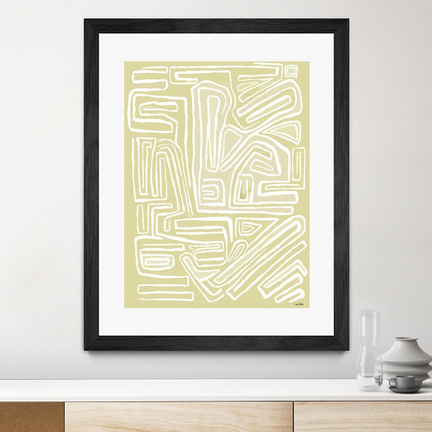Centric - Beach - 19 by Lori Dubois on GIANT ART - beige linear pastel