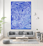 Centric - Cobalt-20 by Lori Dubois on GIANT ART - blue linear ton sur ton