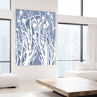 Vine and Dove - Med Blue - 15 by Lori Dubois on GIANT ART - white linear grass
