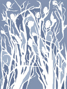 Vine and Dove - Med Blue - 15 by Lori Dubois on GIANT ART - white linear grass