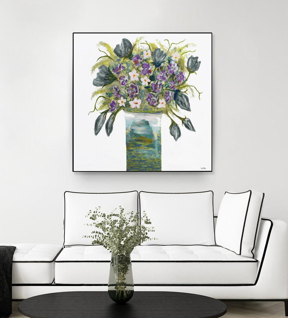 Garden Bouquet - Blue - 4 by Lori Dubois on GIANT ART - white floral bouquet