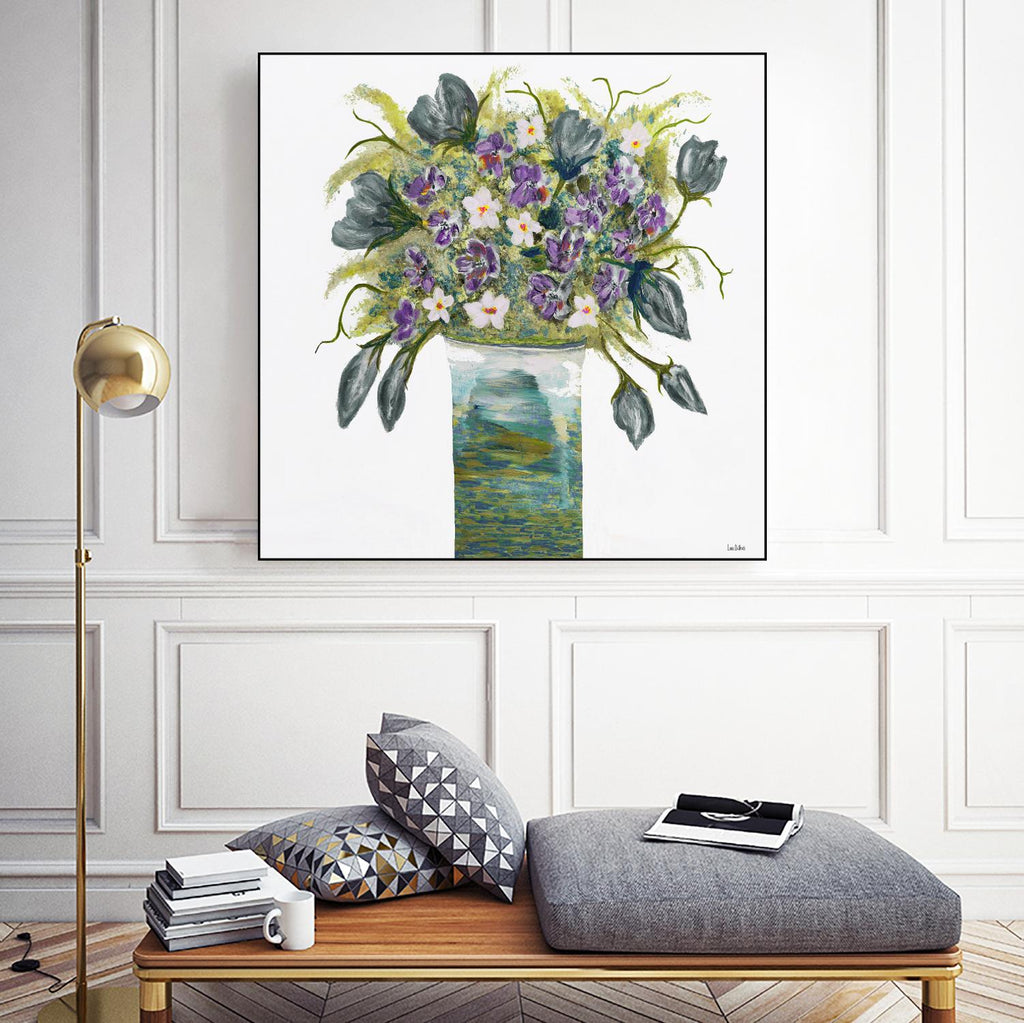 Garden Bouquet - Blue - 4 by Lori Dubois on GIANT ART - white floral bouquet