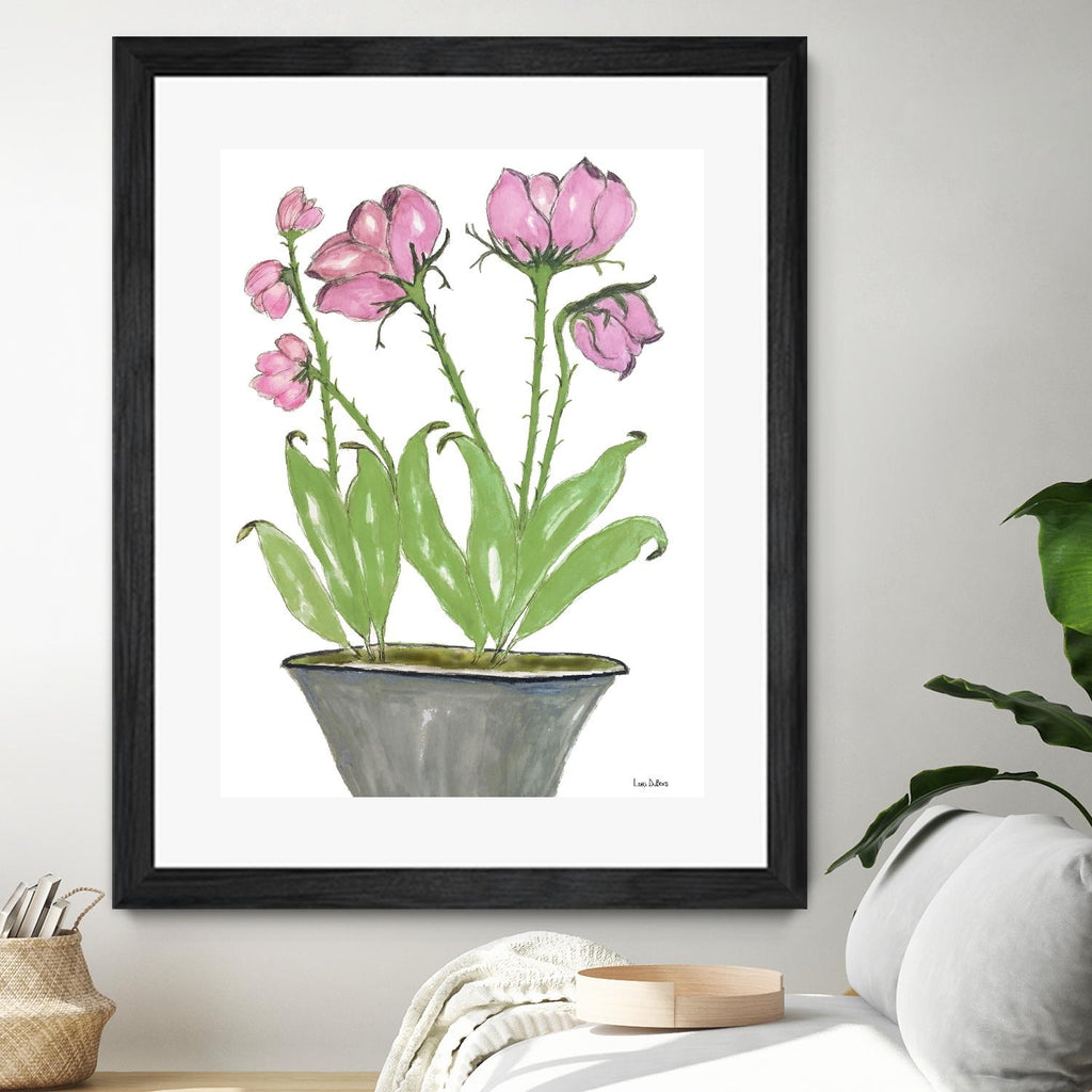 Summer Sequel – Pink -2 by Lori Dubois on GIANT ART - pink botanical plante dans un pot